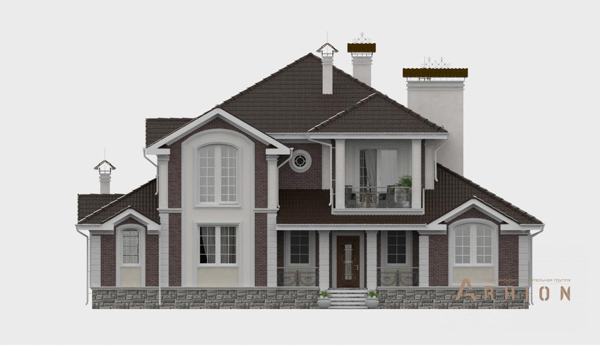 5. Проект двухэтажного дома в классическом стиле с четырехскатной, cp-96-40, площадью - 474 кв c цокольным этажом, сауной, терассой, балконом