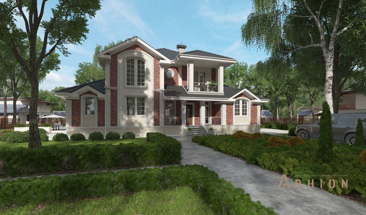 1. Проект двухэтажного дома в классическом стиле с четырехскатной, cp-96-40, площадью - 474 кв c цокольным этажом, сауной, терассой, балконом