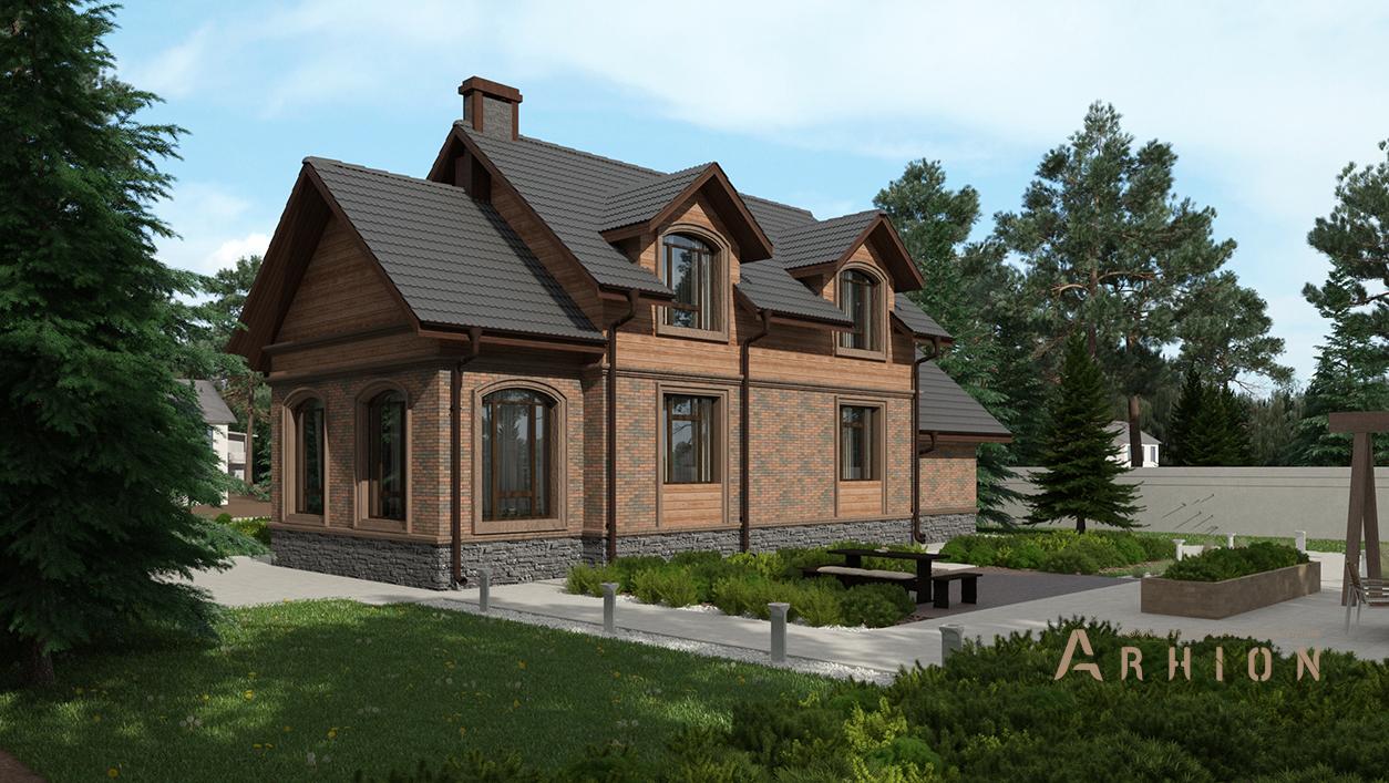 2. Проект двухэтажного дома в американском стиле с двускатной кровлей, cp-96-45, площадью - 254 кв c цокольным этажом, сауной, гаражом