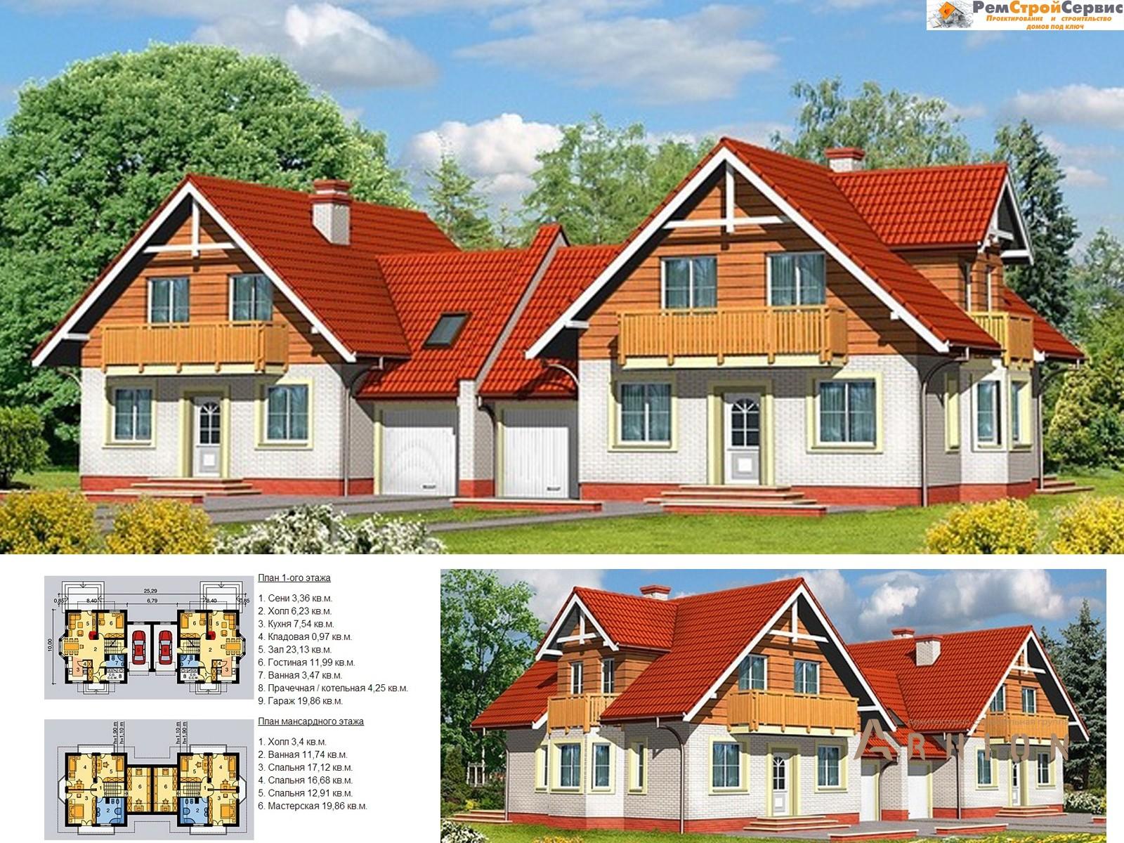 1. Проект одноэтажного дома в современном стиле с плоской кровлей , DP-27, площадью - 506 кв c мансардой, гаражом