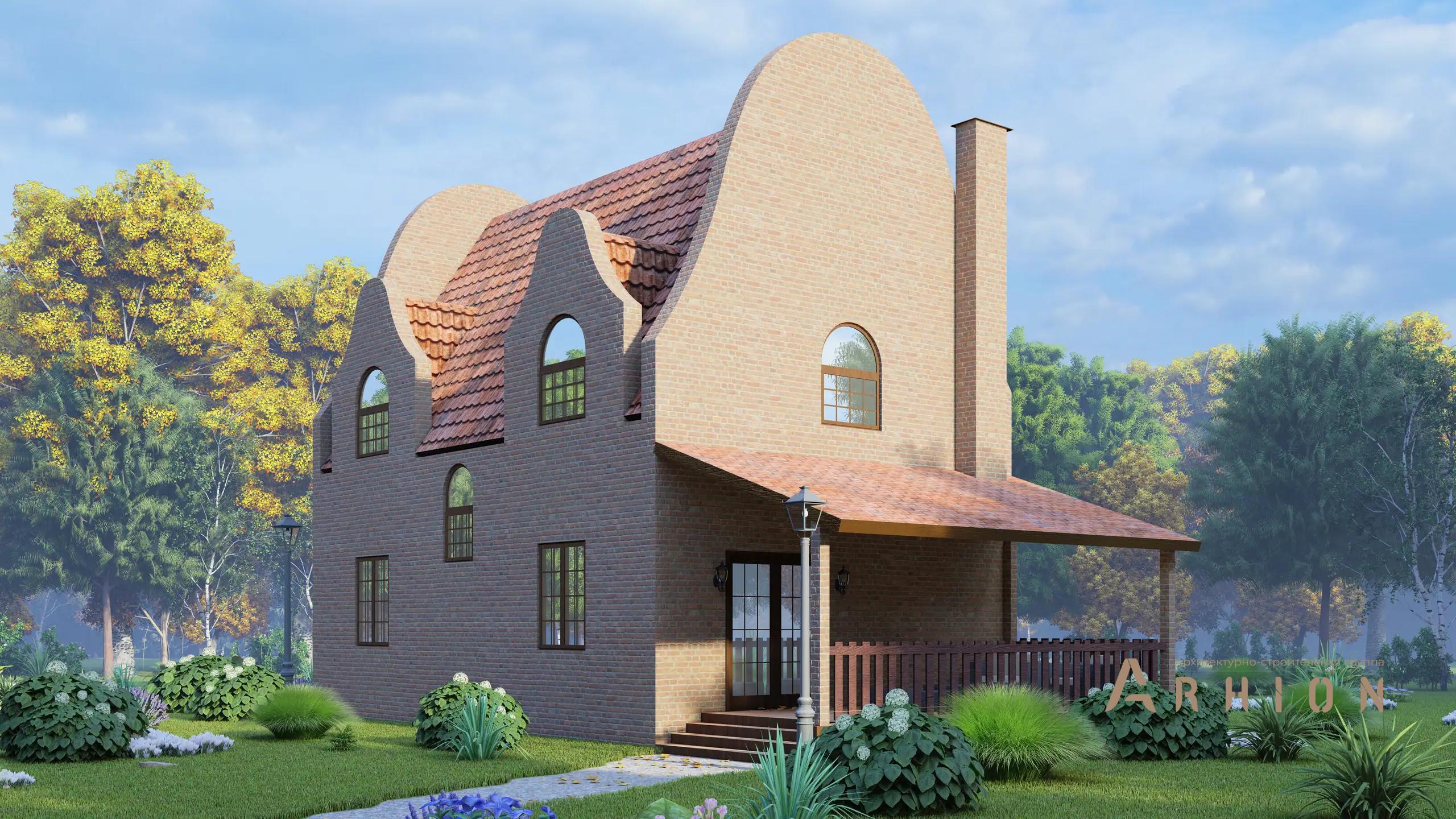 1. Проект двухэтажного дома в европейском стиле с плоской кровлей , H-006, площадью - 140 кв c мансардой, терассой