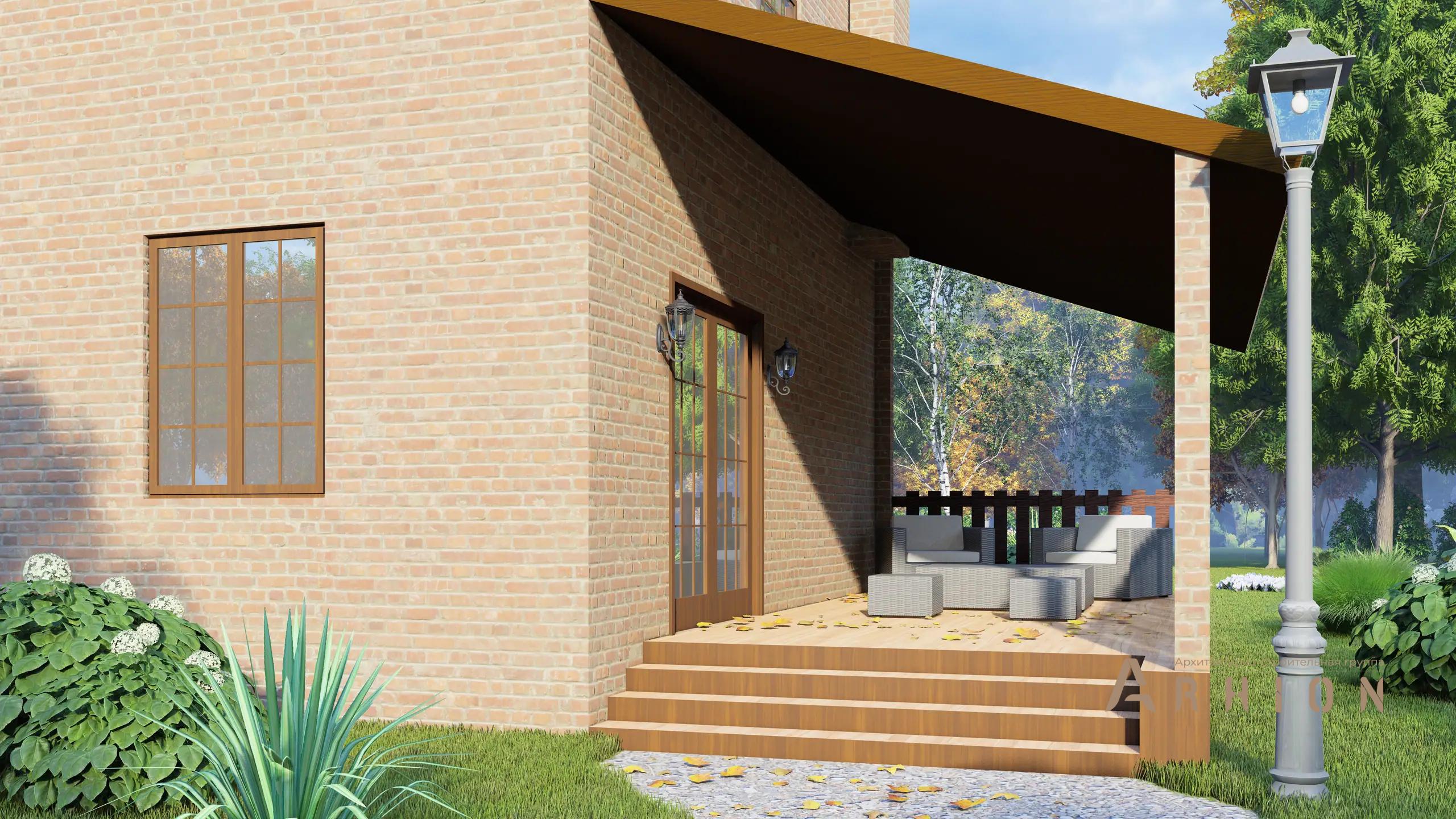 11. Проект двухэтажного дома в европейском стиле с плоской кровлей , H-006, площадью - 140 кв c мансардой, терассой