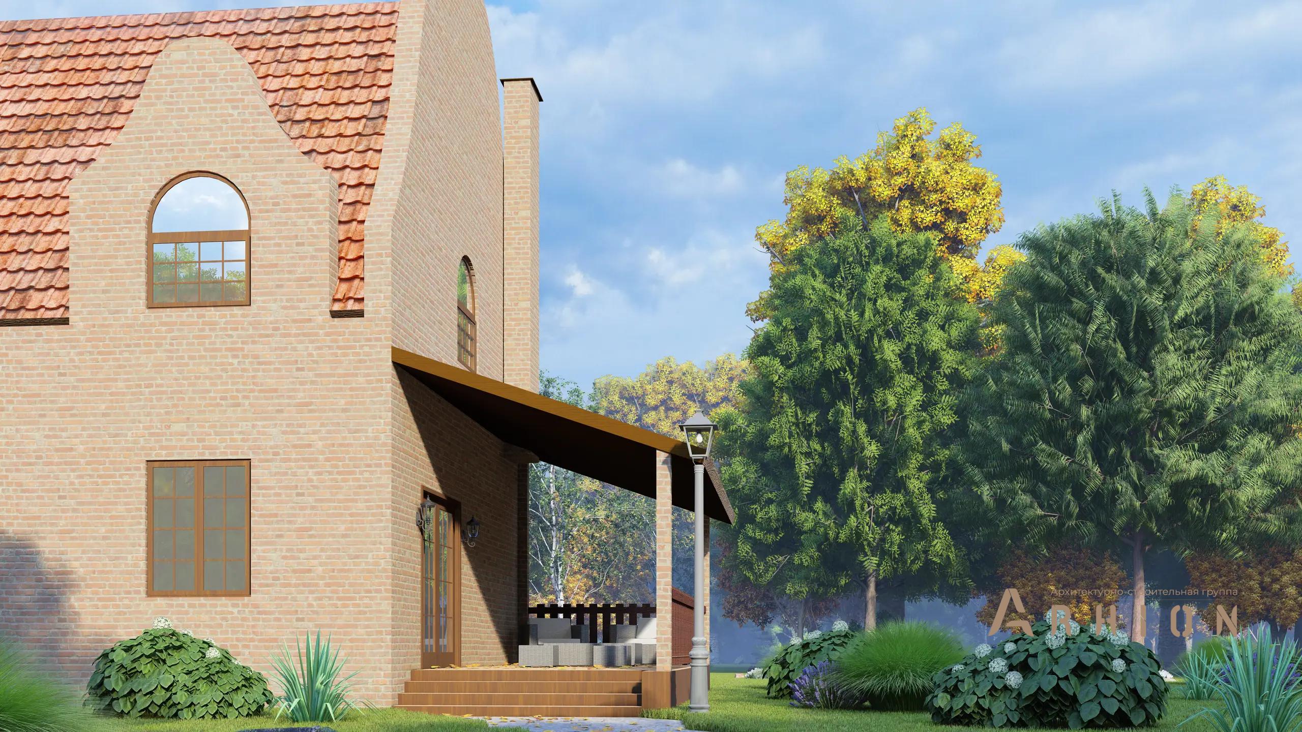 12. Проект двухэтажного дома в европейском стиле с плоской кровлей , H-006, площадью - 140 кв c мансардой, терассой