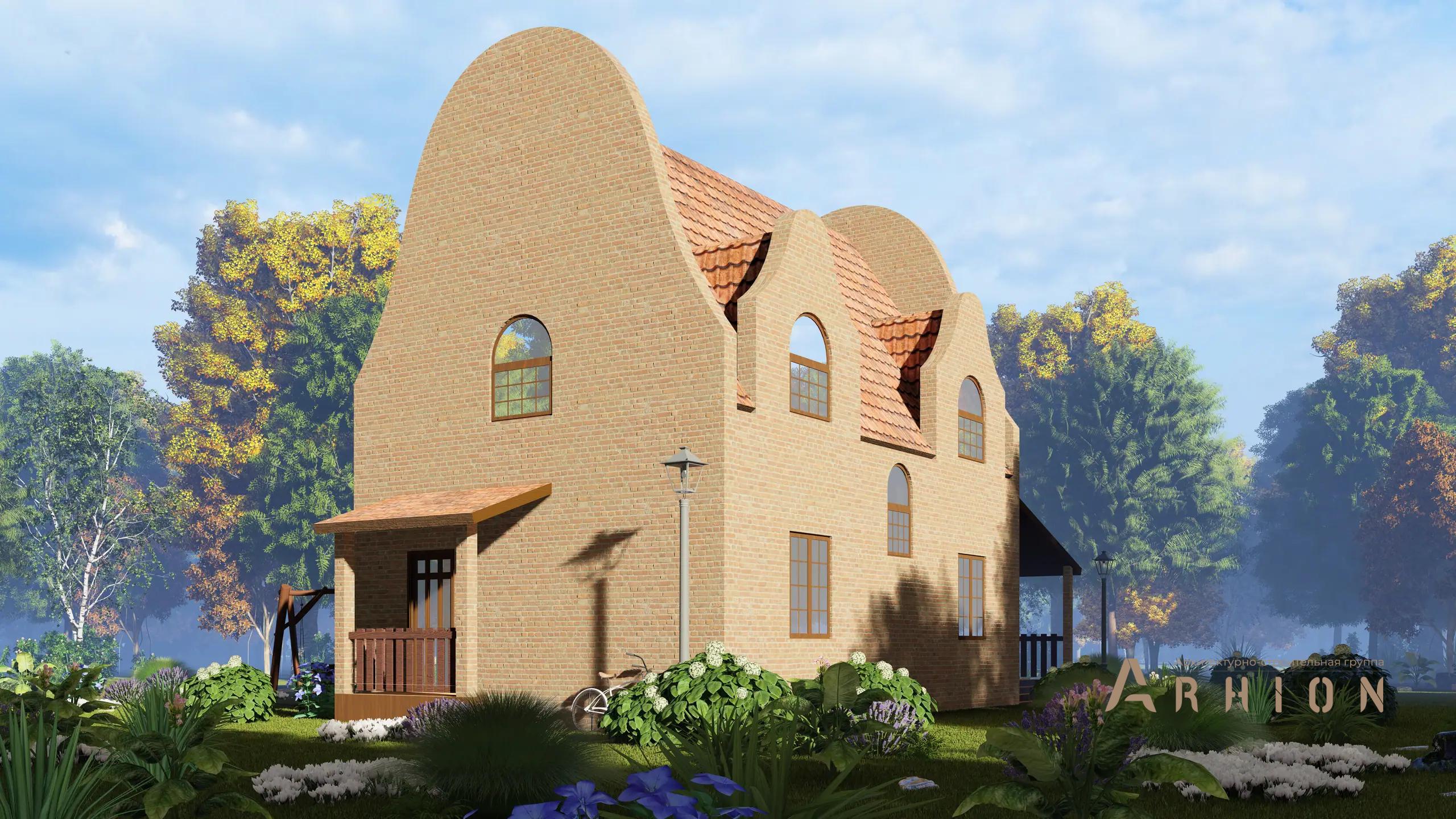 14. Проект двухэтажного дома в европейском стиле с плоской кровлей , H-006, площадью - 140 кв c мансардой, терассой