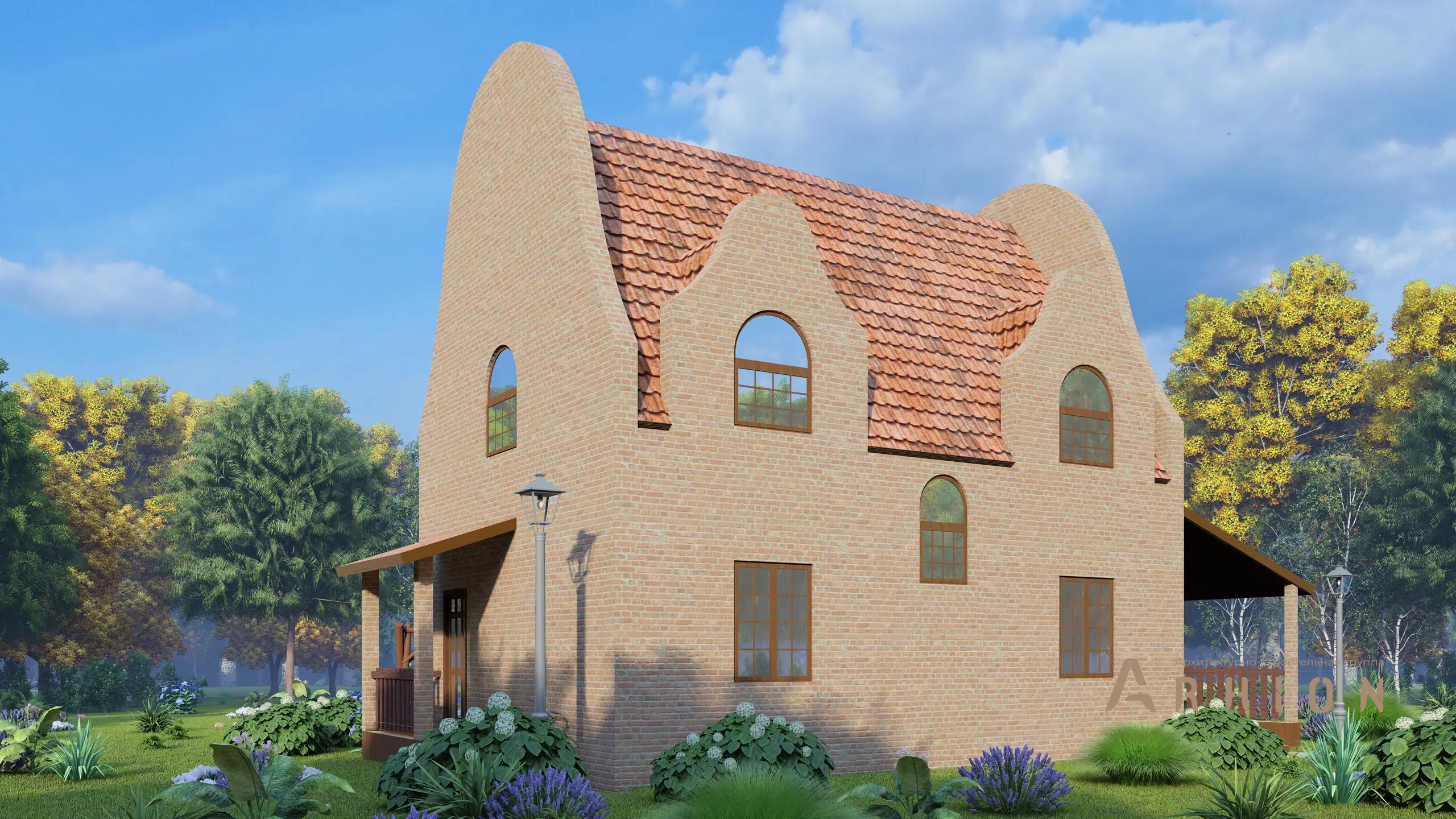 15. Проект двухэтажного дома в европейском стиле с плоской кровлей , H-006, площадью - 140 кв c мансардой, терассой