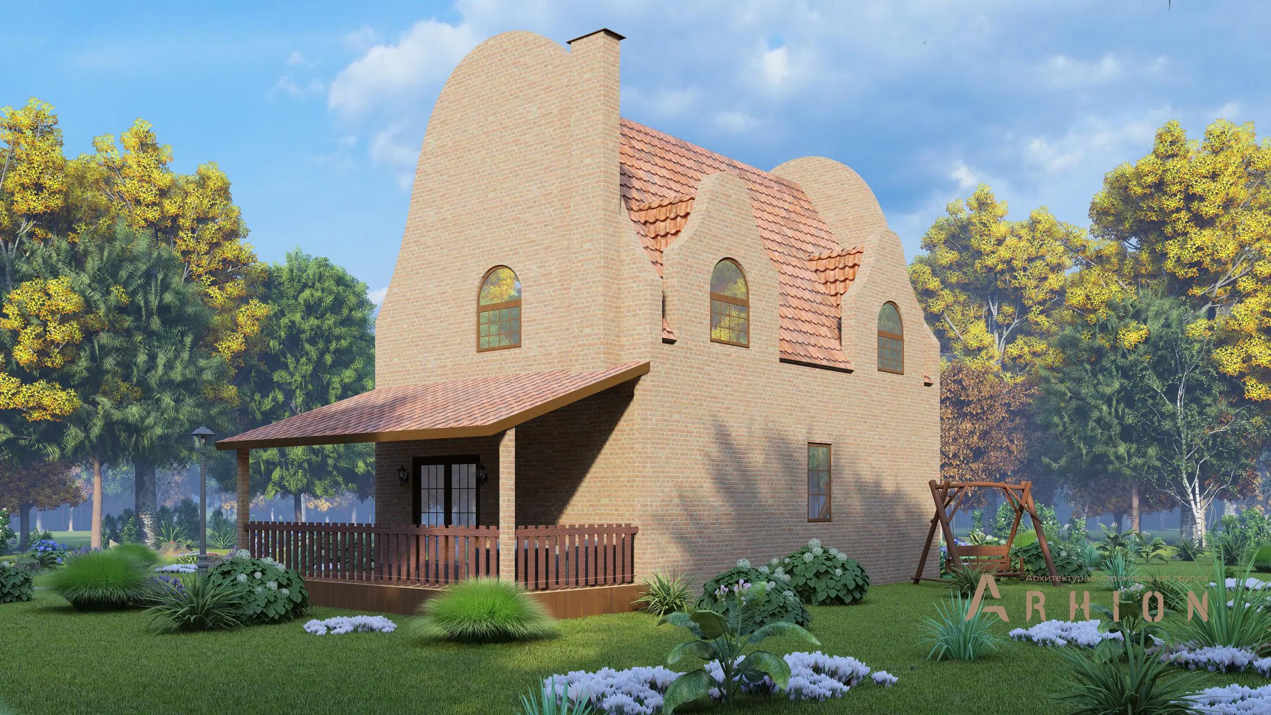 19. Проект двухэтажного дома в европейском стиле с плоской кровлей , H-006, площадью - 140 кв c мансардой, терассой