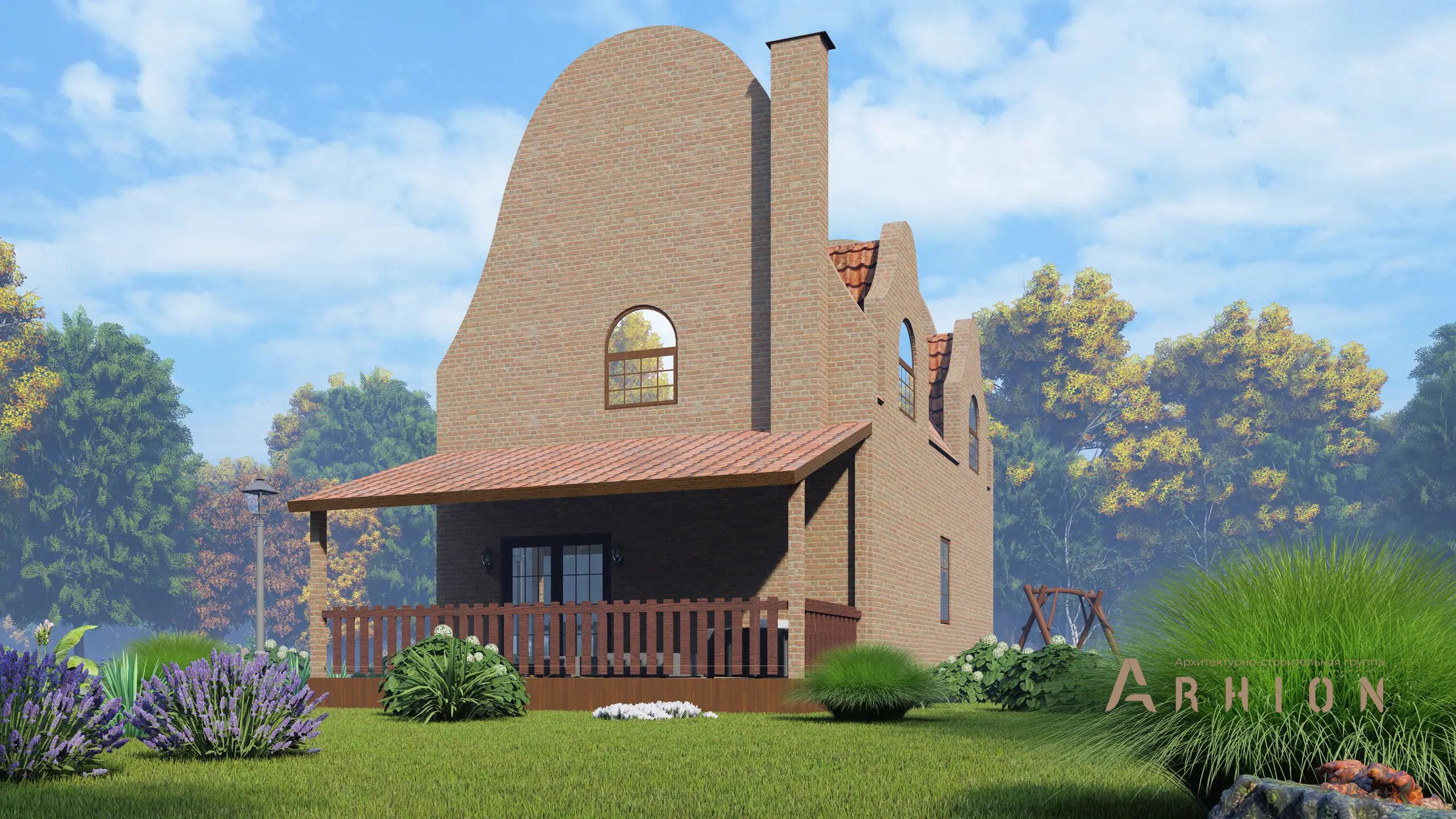 5. Проект двухэтажного дома в европейском стиле с плоской кровлей , H-006, площадью - 140 кв c мансардой, терассой