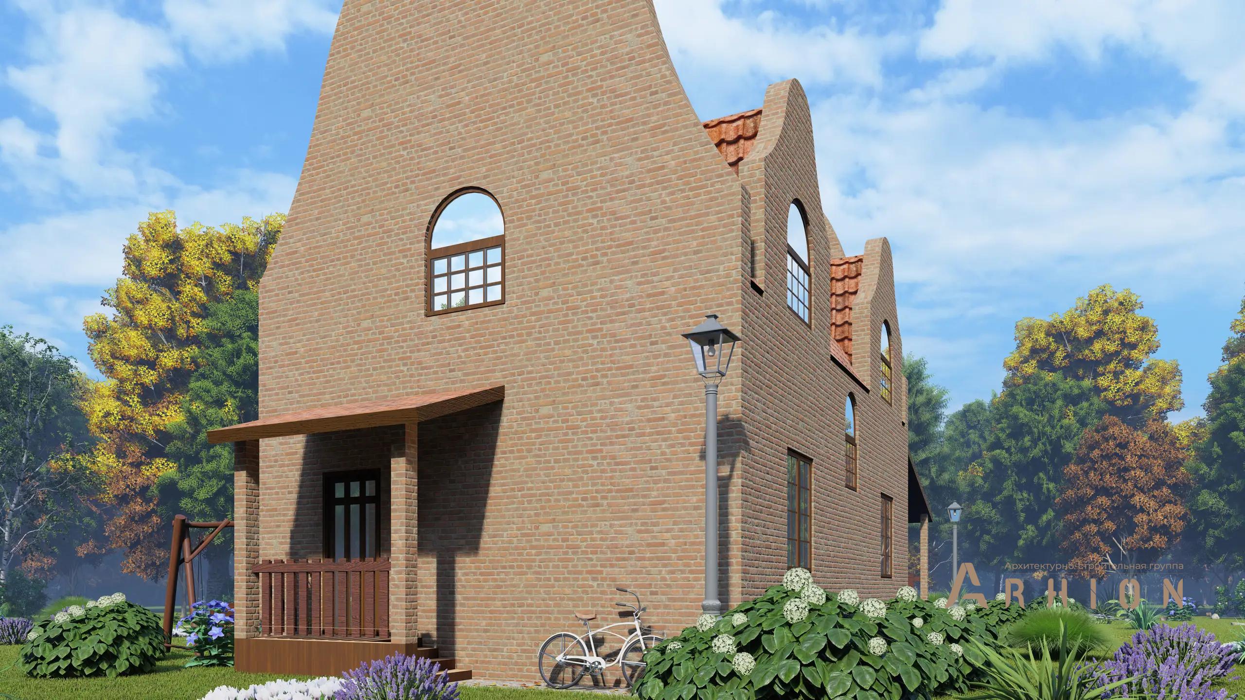 7. Проект двухэтажного дома в европейском стиле с плоской кровлей , H-006, площадью - 140 кв c мансардой, терассой