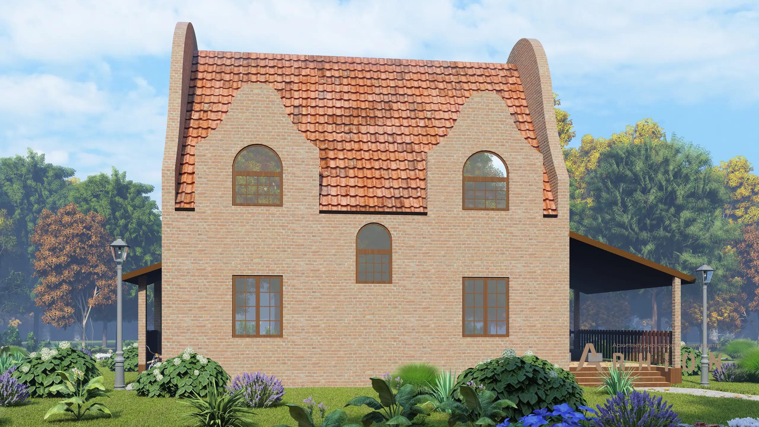 9. Проект двухэтажного дома в европейском стиле с плоской кровлей , H-006, площадью - 140 кв c мансардой, терассой