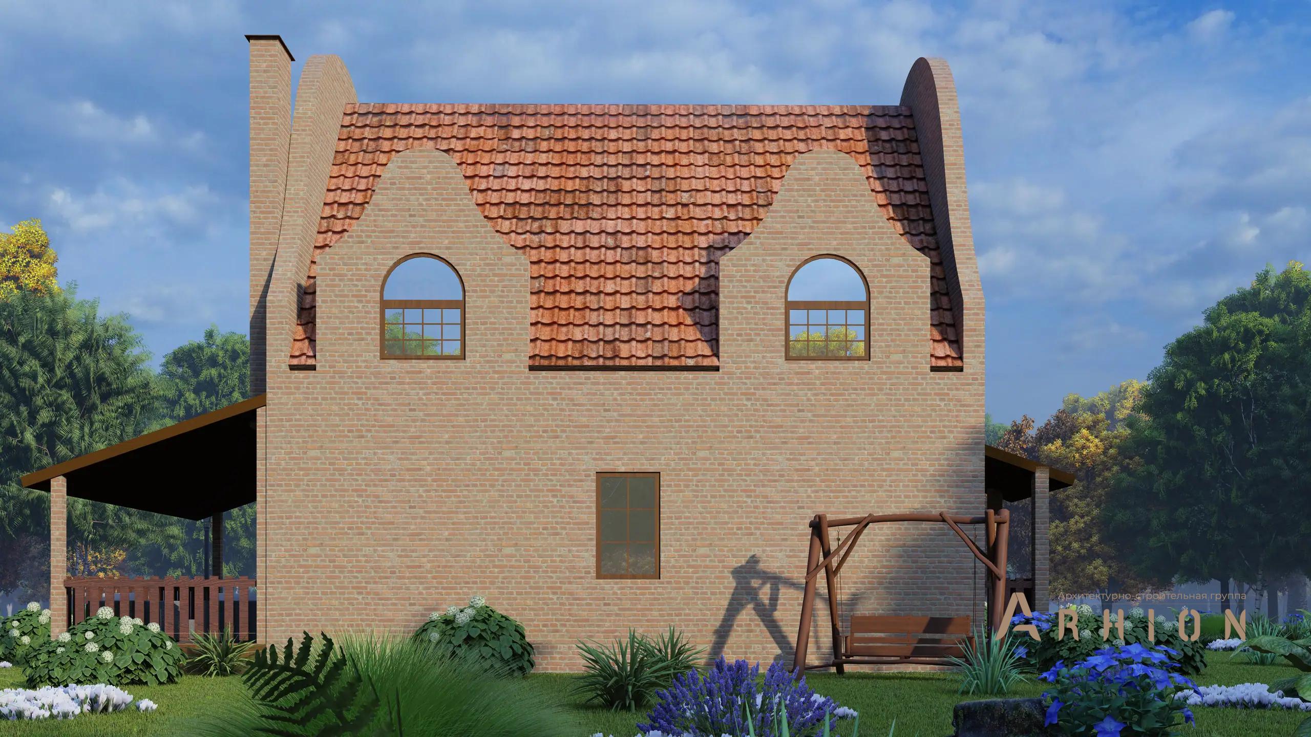 8. Проект двухэтажного дома в европейском стиле с плоской кровлей , H-006, площадью - 140 кв c мансардой, терассой