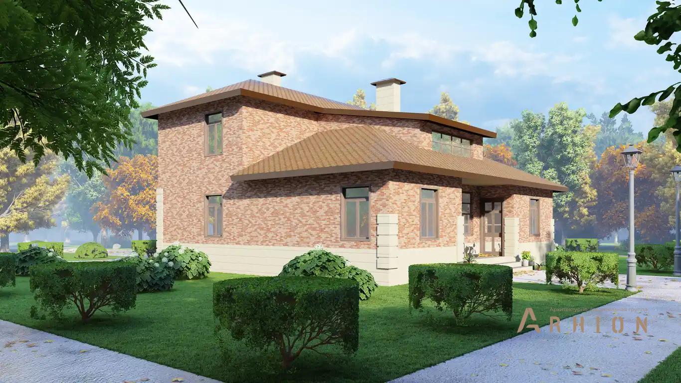 9. Проект двухэтажного дома в европейском стиле с четырехскатной, H-010, площадью - 168 кв c балконом