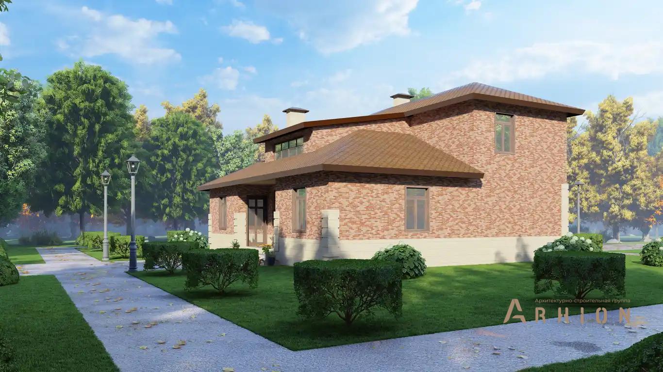 10. Проект двухэтажного дома в европейском стиле с четырехскатной, H-010, площадью - 168 кв c балконом