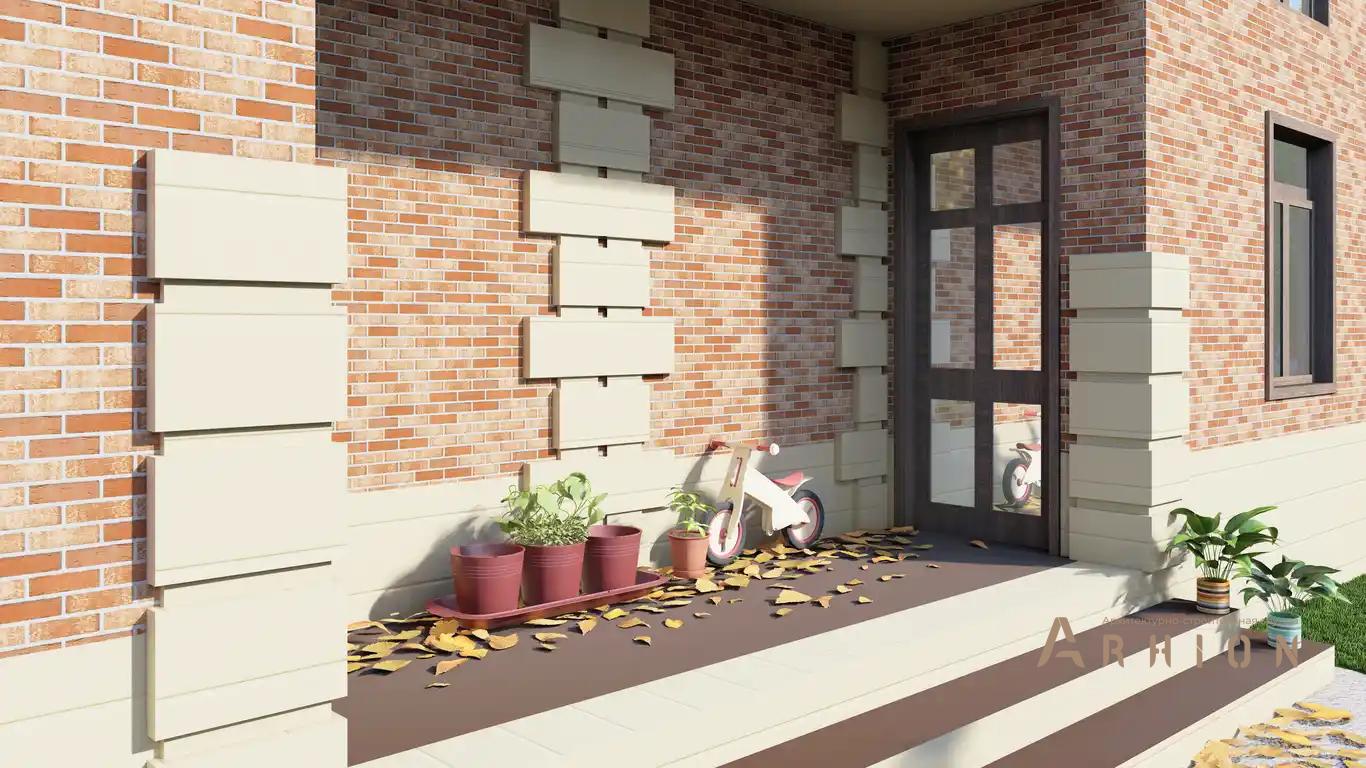 12. Проект двухэтажного дома в европейском стиле с четырехскатной, H-010, площадью - 168 кв c балконом