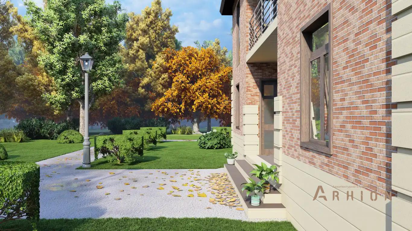 13. Проект двухэтажного дома в европейском стиле с четырехскатной, H-010, площадью - 168 кв c балконом