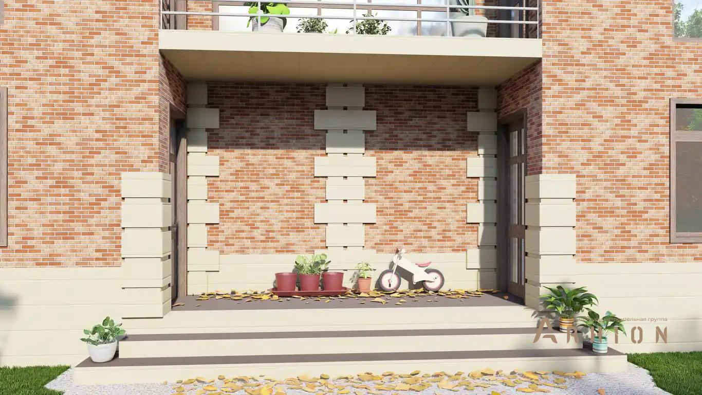 3. Проект двухэтажного дома в европейском стиле с четырехскатной, H-010, площадью - 168 кв c балконом