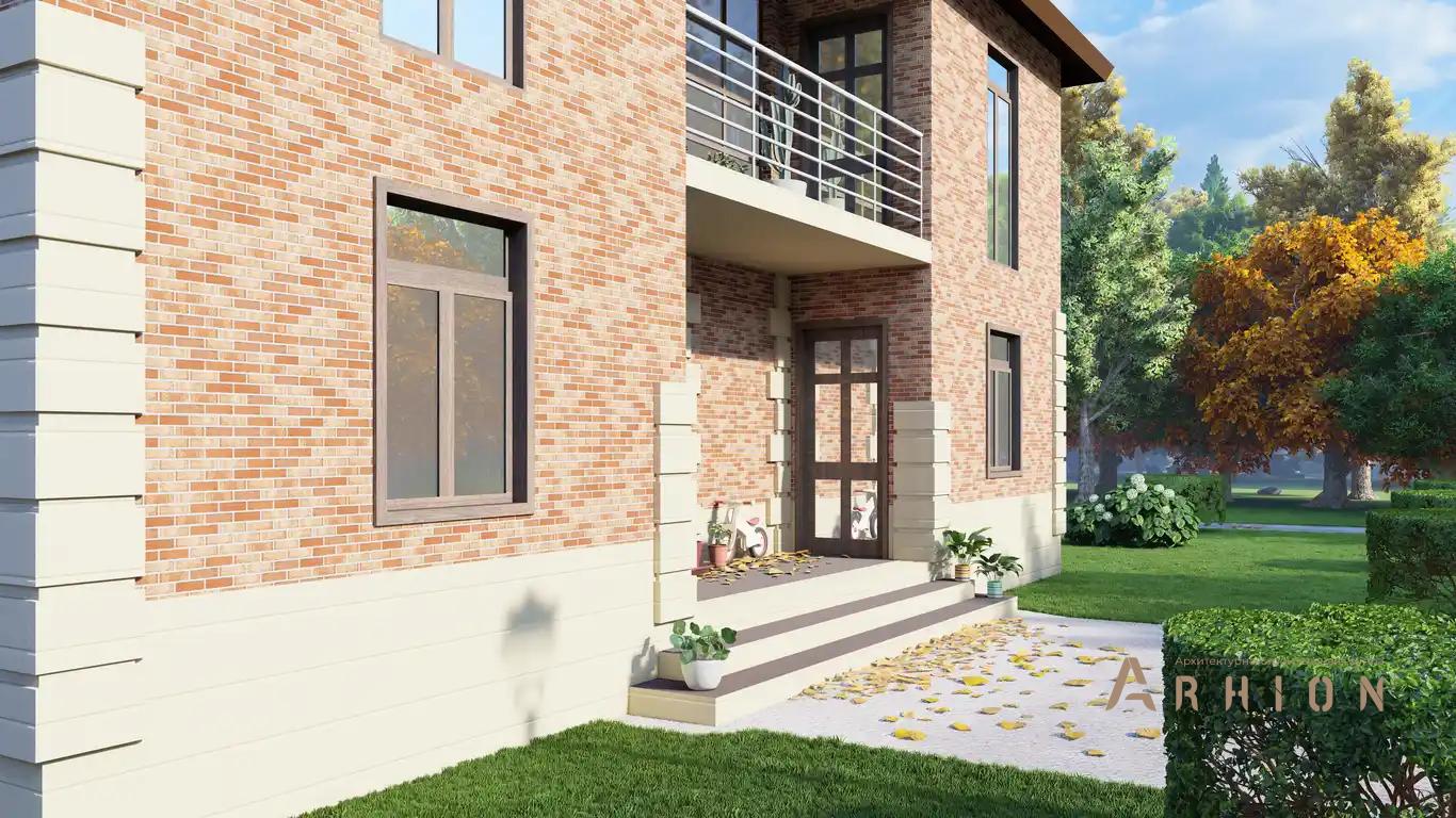 5. Проект двухэтажного дома в европейском стиле с четырехскатной, H-010, площадью - 168 кв c балконом