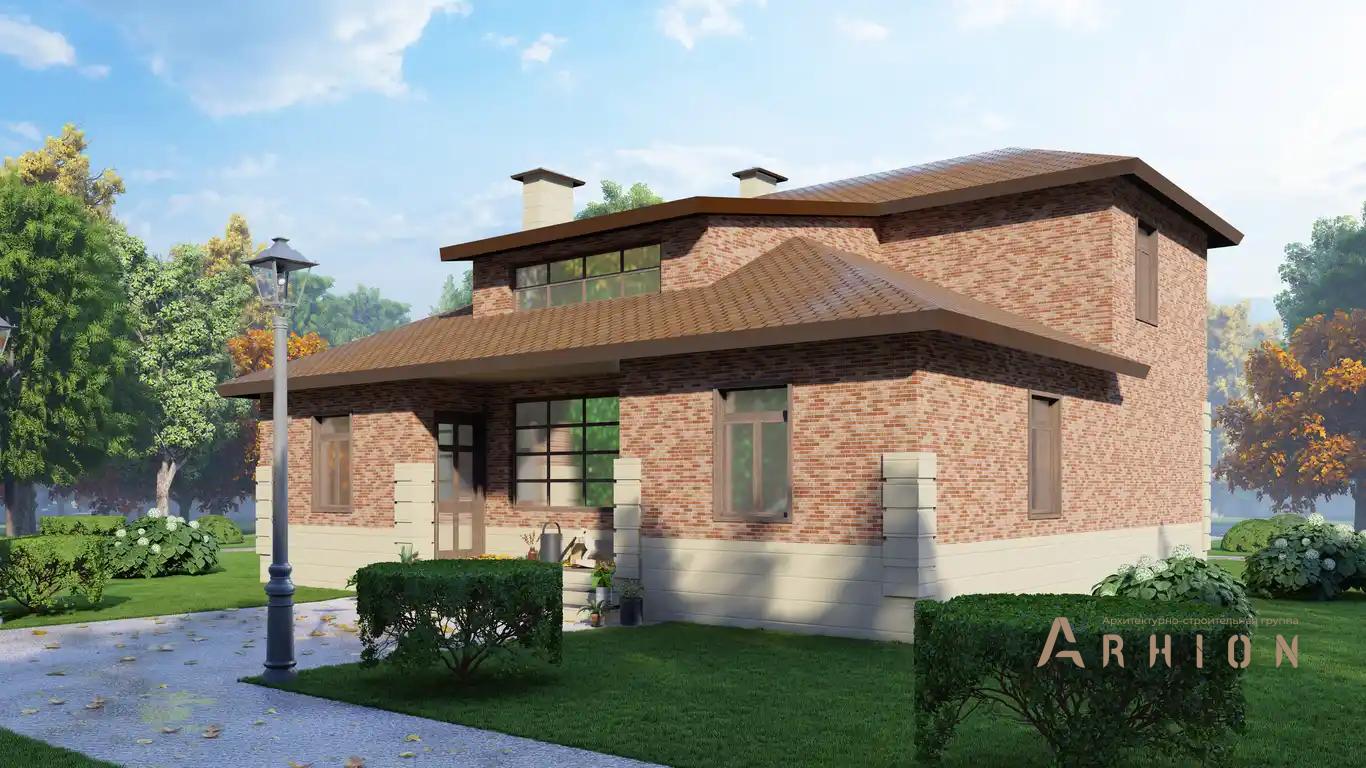 15. Проект двухэтажного дома в европейском стиле с четырехскатной, H-010, площадью - 168 кв c балконом