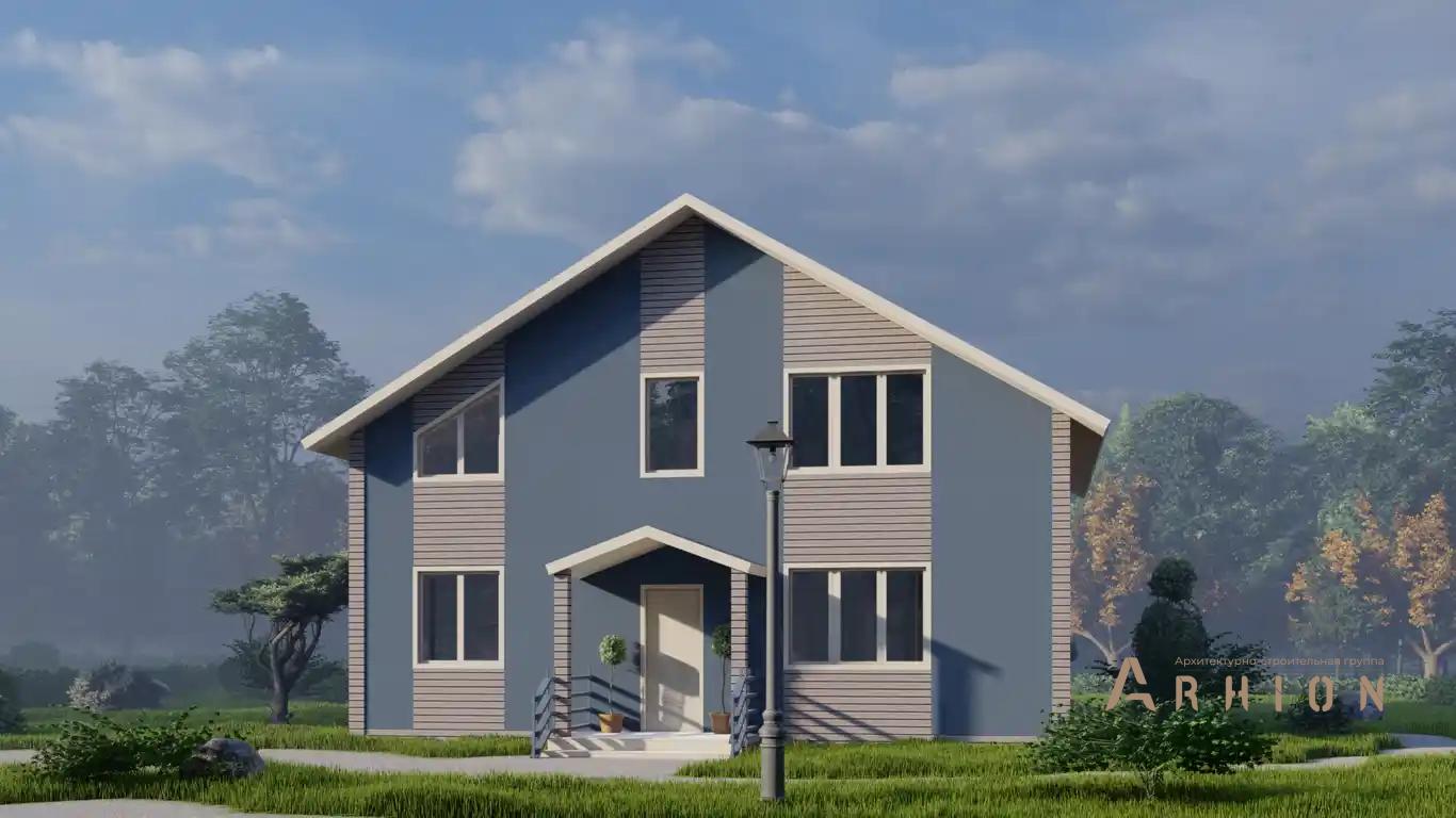 1. Проект одноэтажного дома в европейском стиле с двускатной кровлей, H-015, площадью - 203 кв c мансардой, терассой