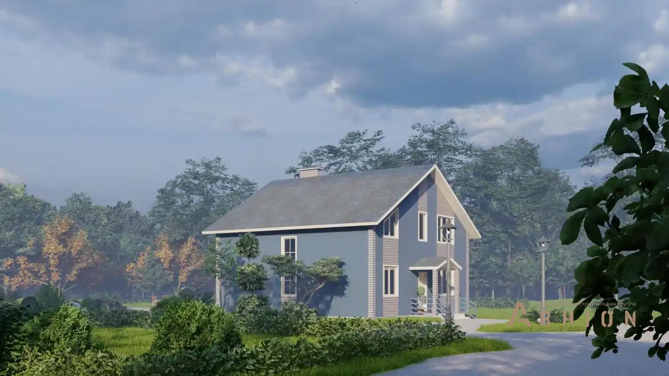 11. Проект одноэтажного дома в европейском стиле с двускатной кровлей, H-015, площадью - 203 кв c мансардой, терассой