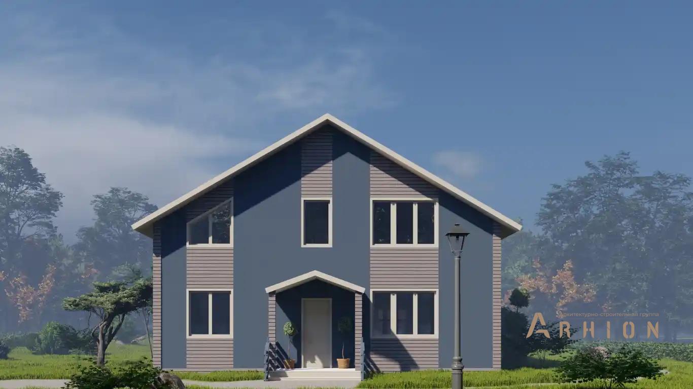 2. Проект одноэтажного дома в европейском стиле с двускатной кровлей, H-015, площадью - 203 кв c мансардой, терассой