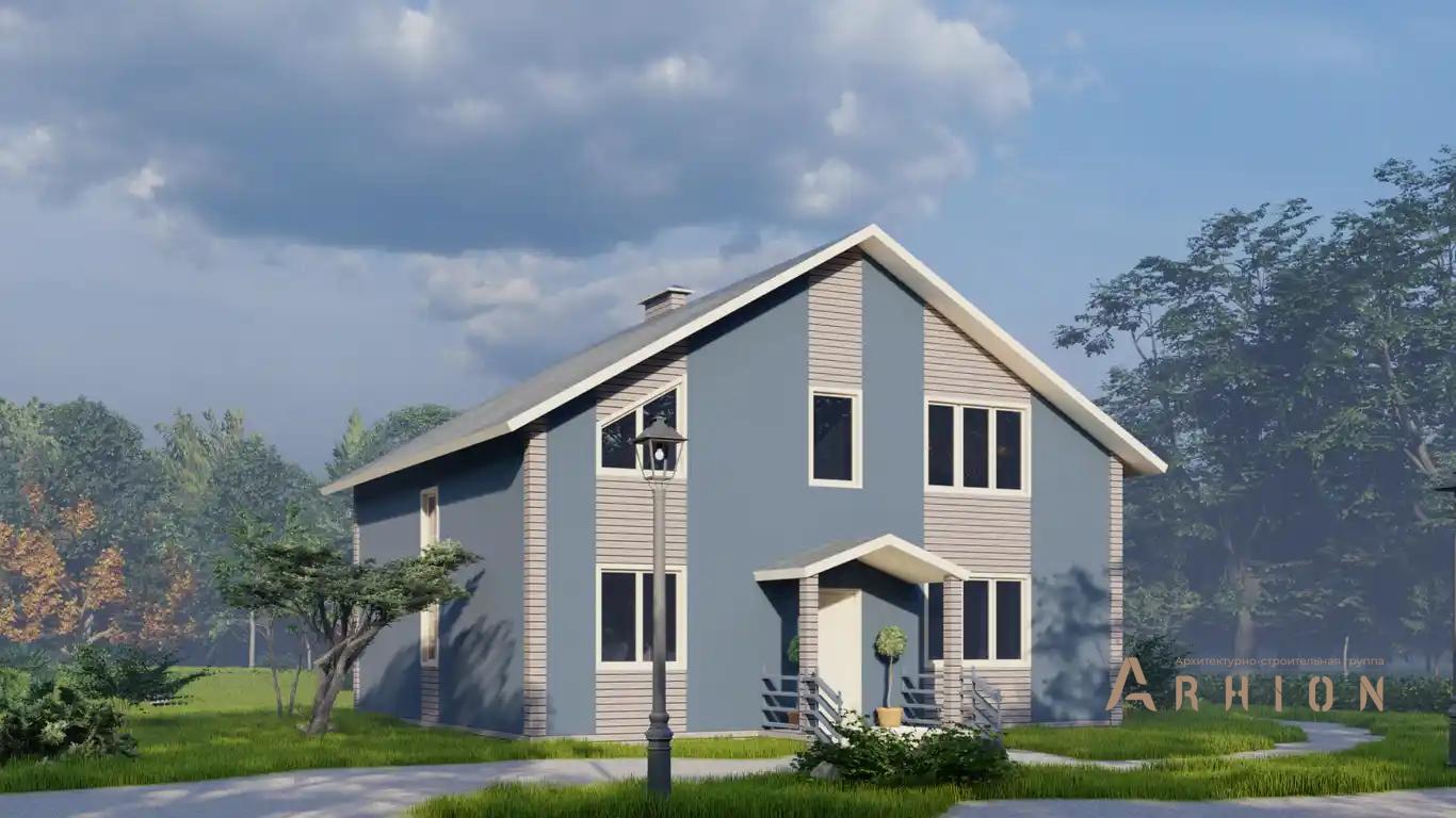 9. Проект одноэтажного дома в европейском стиле с двускатной кровлей, H-015, площадью - 203 кв c мансардой, терассой