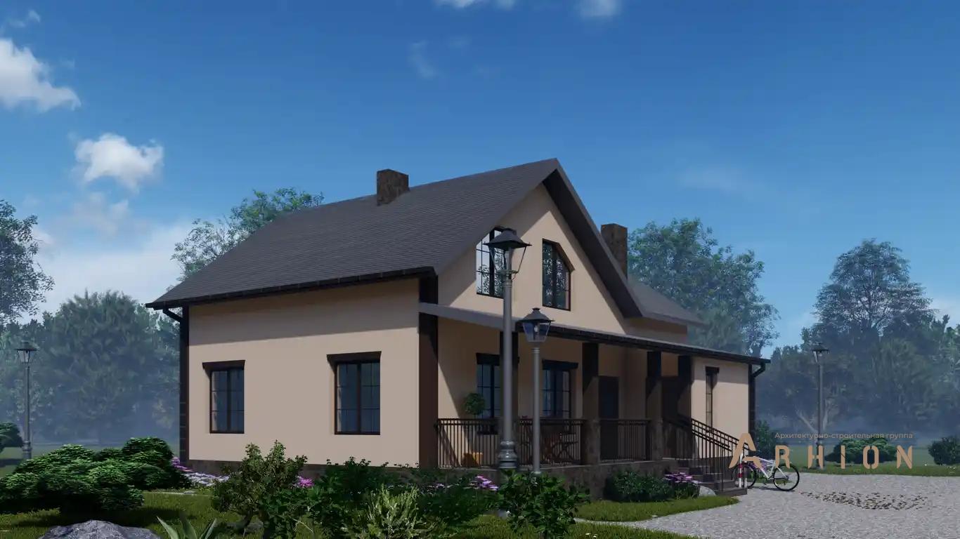 6. Проект одноэтажного дома в европейском стиле с многоскатной кровлей, h-022, площадью - 177 кв c мансардой, терассой