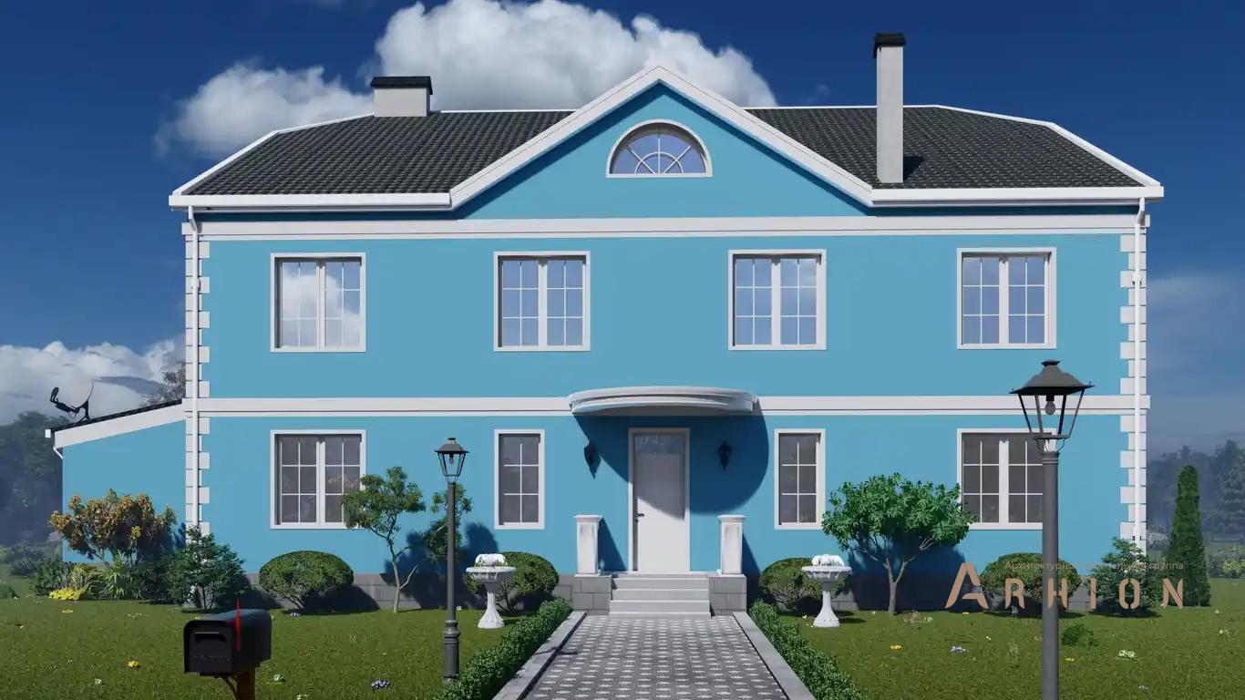 8. Проект двухэтажного дома в классическом стиле с многоскатной кровлей, H-037, площадью - 328 кв c терассой, балконом