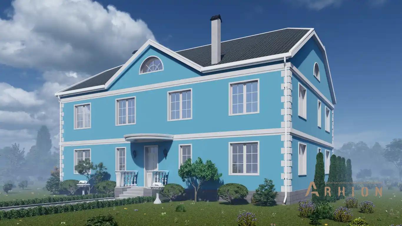 7. Проект двухэтажного дома в классическом стиле с многоскатной кровлей, H-037, площадью - 328 кв c терассой, балконом