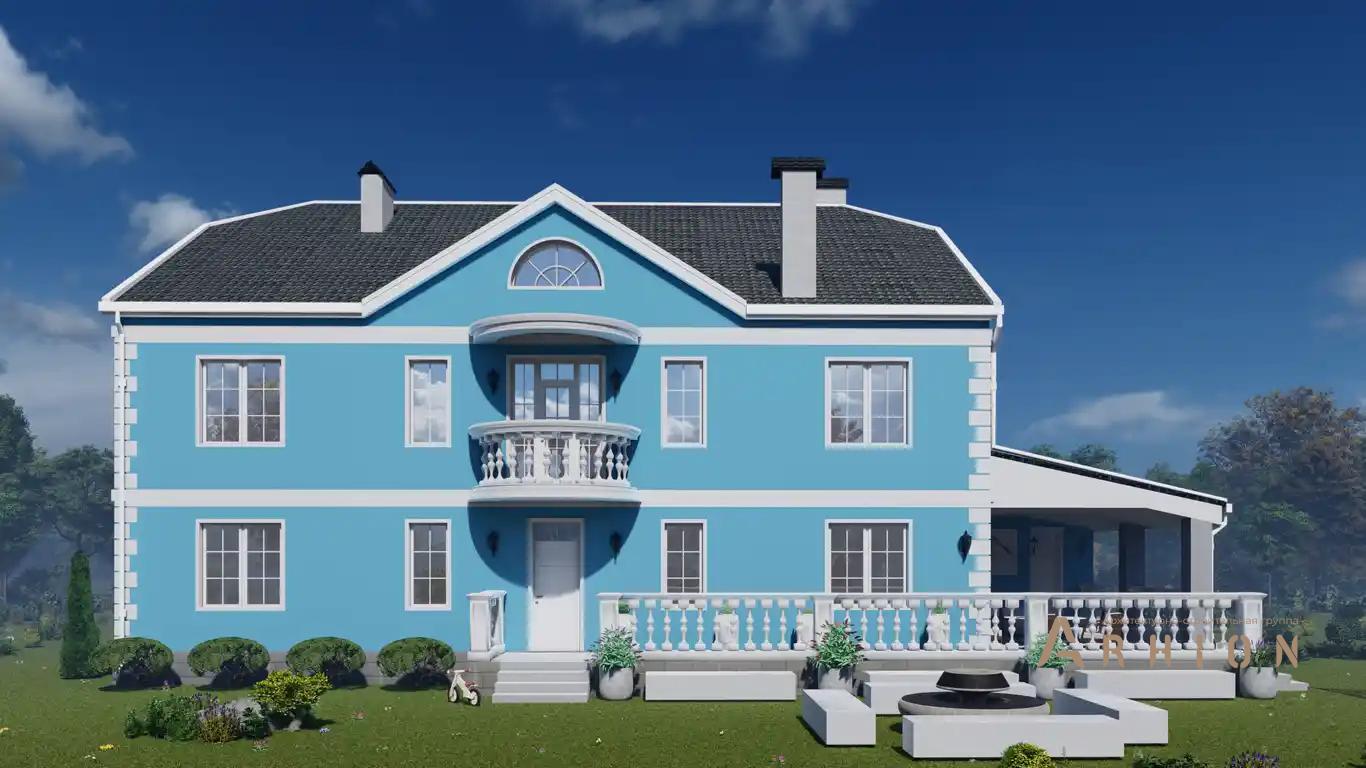 5. Проект двухэтажного дома в классическом стиле с многоскатной кровлей, H-037, площадью - 328 кв c терассой, балконом