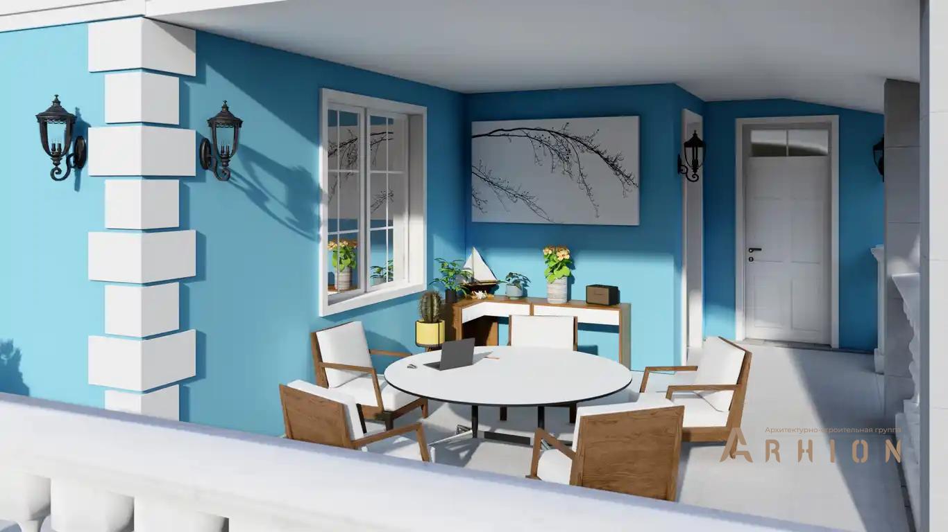 4. Проект двухэтажного дома в классическом стиле с многоскатной кровлей, H-037, площадью - 328 кв c терассой, балконом