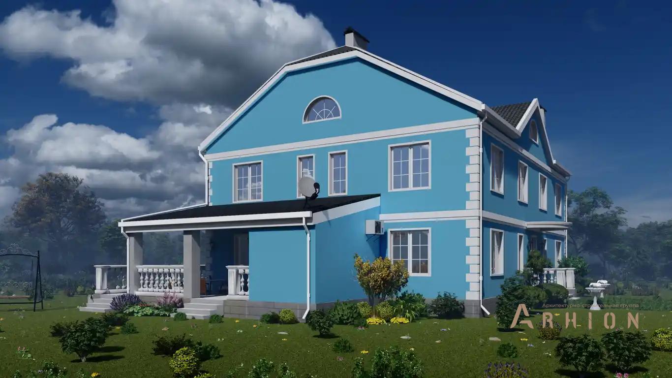 3. Проект двухэтажного дома в классическом стиле с многоскатной кровлей, H-037, площадью - 328 кв c терассой, балконом