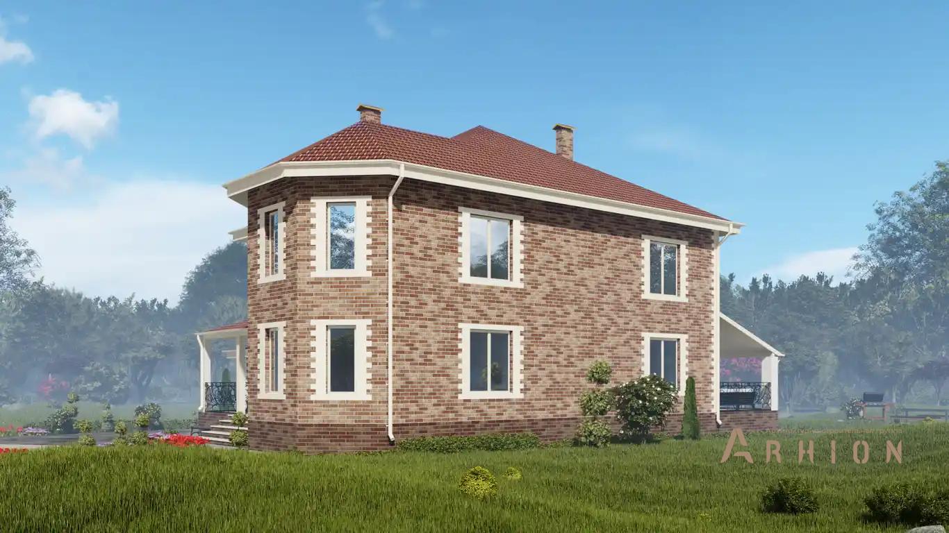 5. Проект двухэтажного дома в европейском стиле с многоскатной кровлей, H-041, площадью - 268 кв c терассой, гаражом, эркером