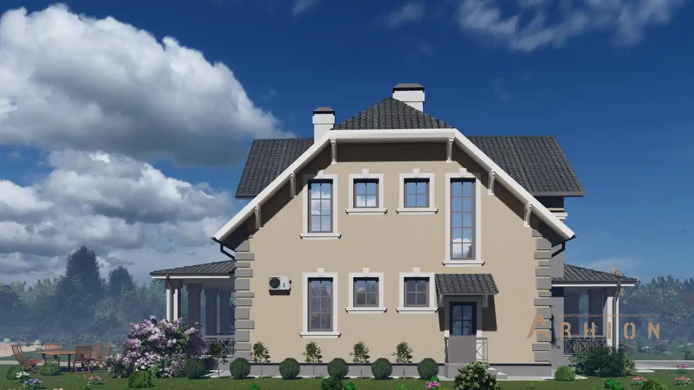 8. Проект одноэтажного дома в европейском стиле с многоскатной кровлей, H-043, площадью - 208 кв c мансардой, терассой