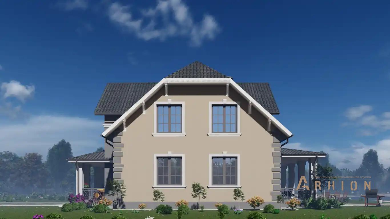 7. Проект одноэтажного дома в европейском стиле с многоскатной кровлей, H-043, площадью - 208 кв c мансардой, терассой