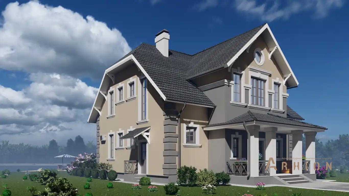 5. Проект одноэтажного дома в европейском стиле с многоскатной кровлей, H-043, площадью - 208 кв c мансардой, терассой