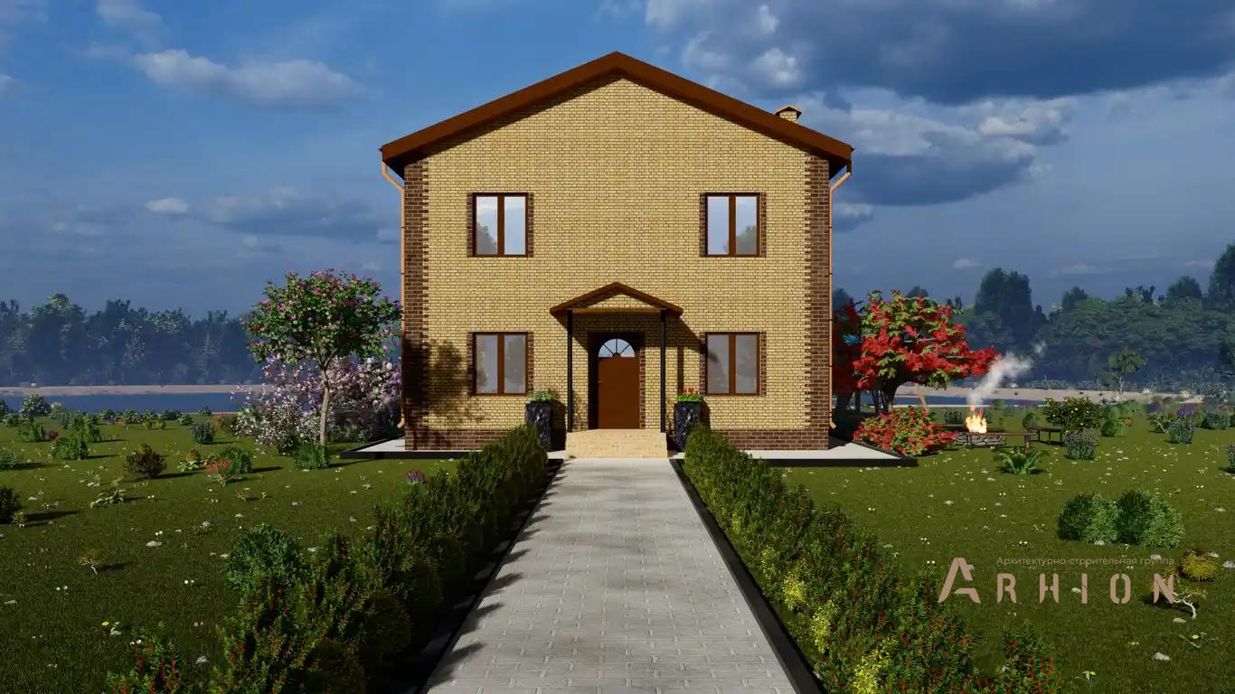 4. Проект двухэтажного дома в европейском стиле с двускатной кровлей, H-053, площадью - 174 кв