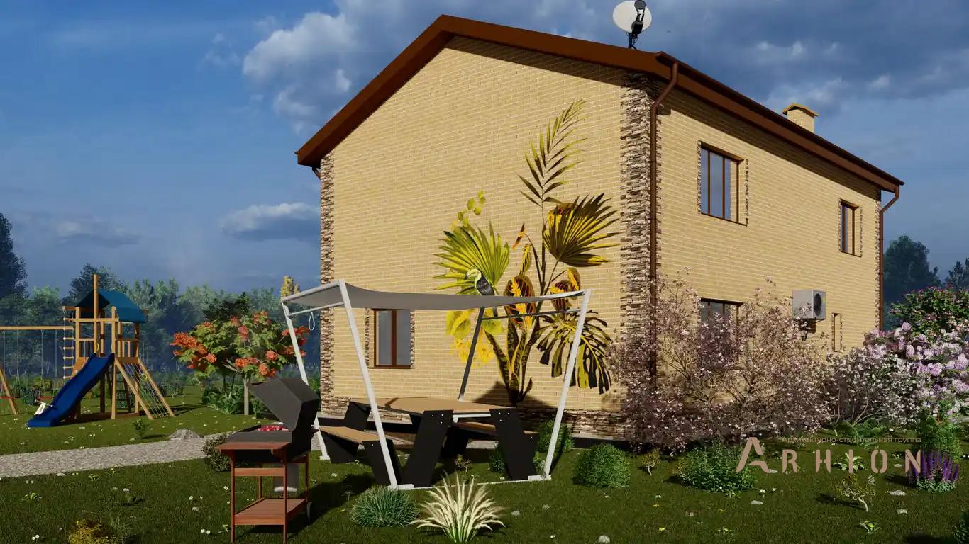 2. Проект двухэтажного дома в европейском стиле с двускатной кровлей, H-053, площадью - 174 кв