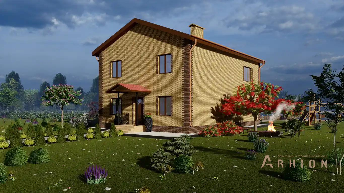 8. Проект двухэтажного дома в европейском стиле с двускатной кровлей, H-053, площадью - 174 кв