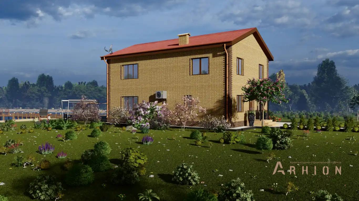 7. Проект двухэтажного дома в европейском стиле с двускатной кровлей, H-053, площадью - 174 кв