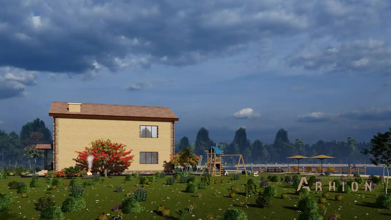 6. Проект двухэтажного дома в европейском стиле с двускатной кровлей, H-053, площадью - 174 кв