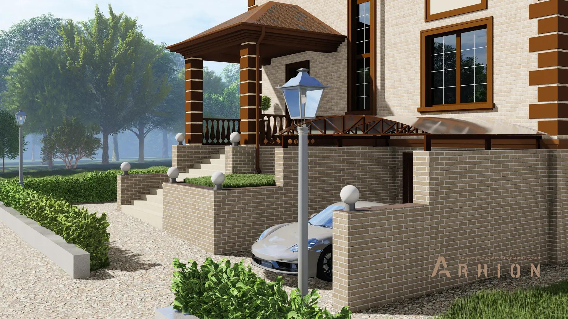 6. Проект двухэтажного дома в современном классическом стиле с четырехскатной, H-1022, площадью - 356 кв c цокольным этажом, сауной, терассой, гаражом