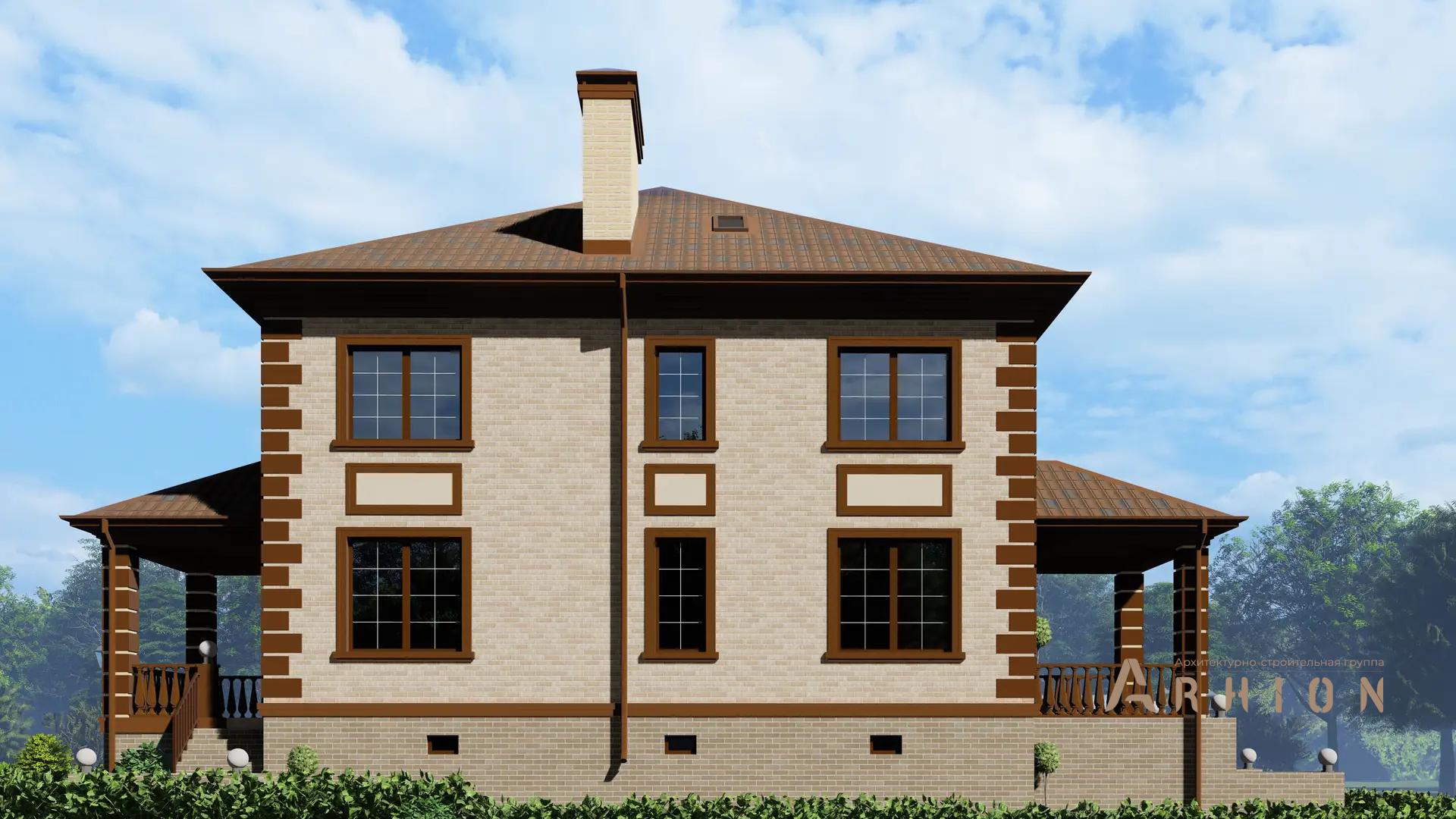 3. Проект двухэтажного дома в современном классическом стиле с четырехскатной, H-1022, площадью - 356 кв c цокольным этажом, сауной, терассой, гаражом