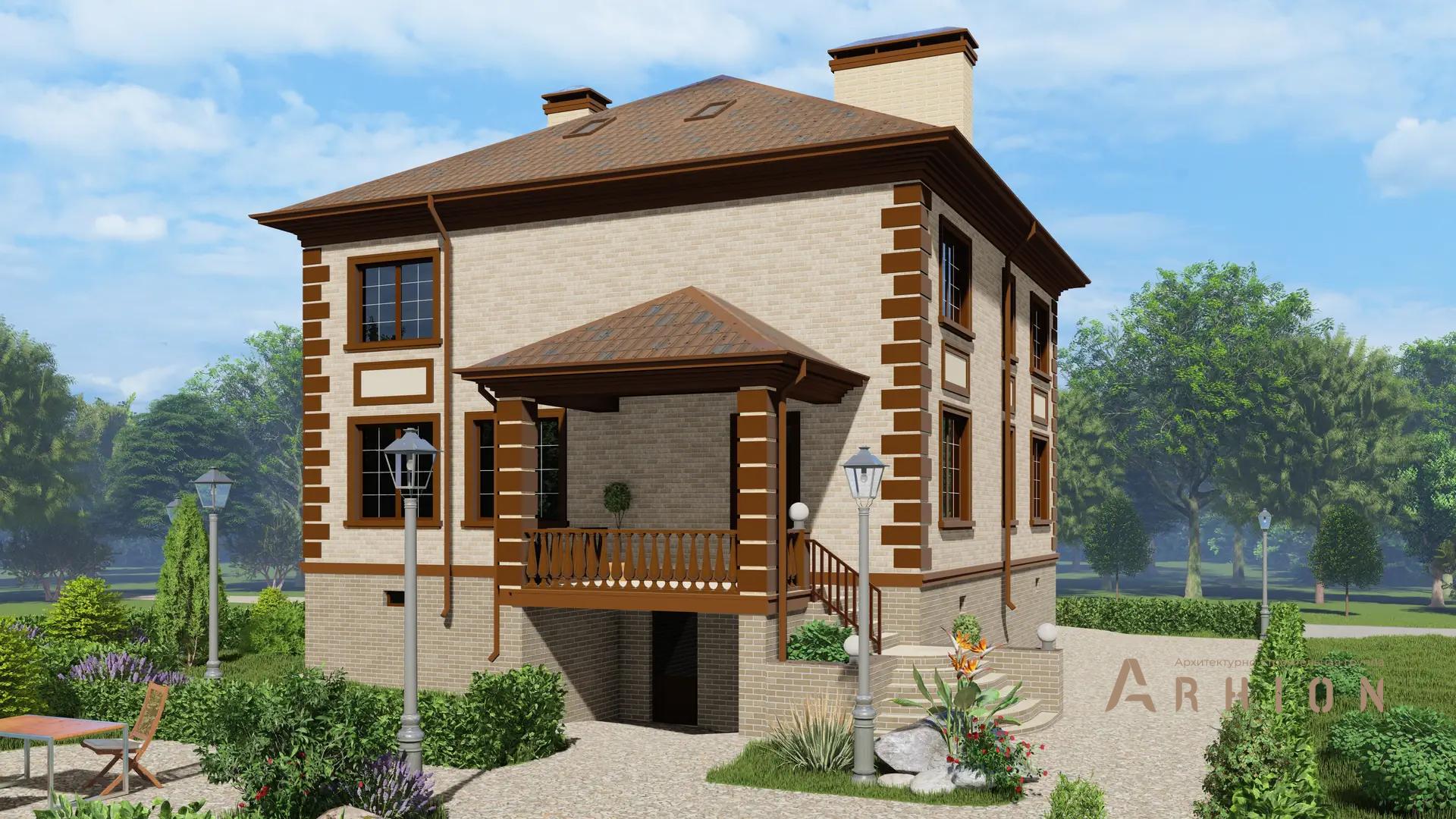 2. Проект двухэтажного дома в современном классическом стиле с четырехскатной, H-1022, площадью - 356 кв c цокольным этажом, сауной, терассой, гаражом