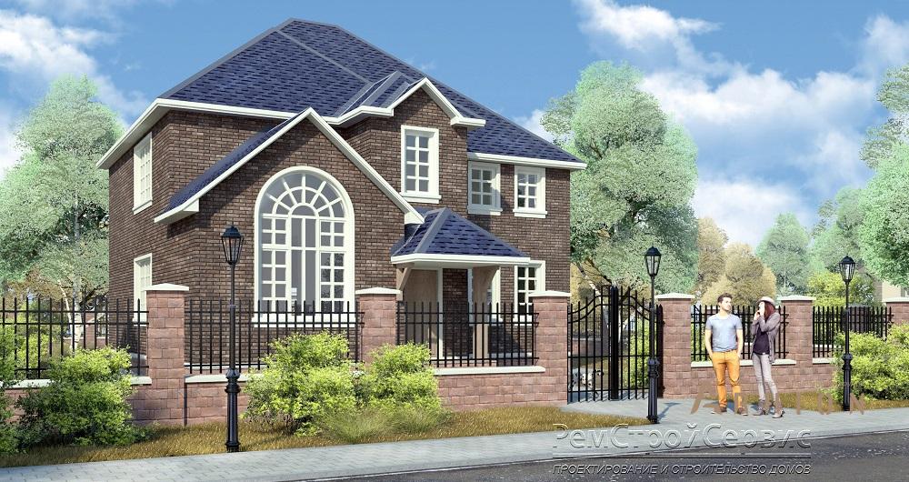 1. Проект в современном стиле с четырехскатной, H-1024, площадью - 77 кв