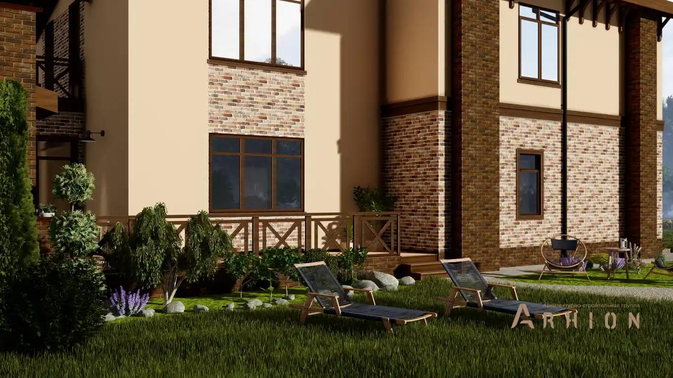 9. Проект двухэтажного дома в европейском стиле с многоскатной кровлей, H-1025, площадью - 325 кв c мансардой, сауной, терассой, балконом, гаражом