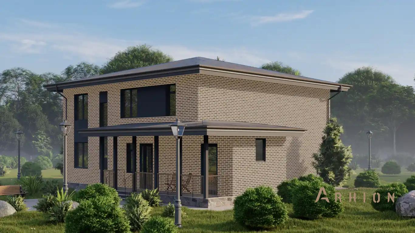 6. Проект двухэтажного дома в современном стиле с четырехскатной, H-1027, площадью - 260 кв c сауной, терассой, бассейном