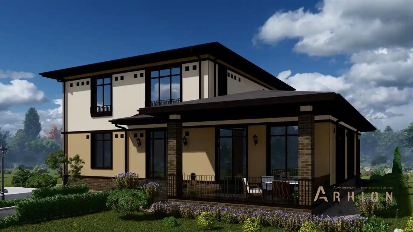 6. Проект двухэтажного дома в современном стиле с многоскатной кровлей, H-1031, площадью - 270 кв c сауной, терассой, гаражом, бассейном