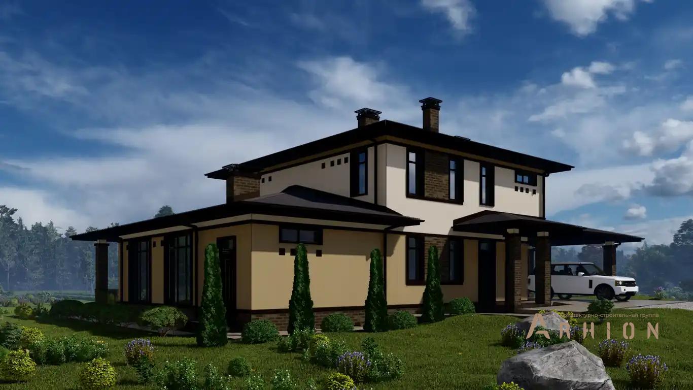 5. Проект двухэтажного дома в современном стиле с многоскатной кровлей, H-1031, площадью - 270 кв c сауной, терассой, гаражом, бассейном