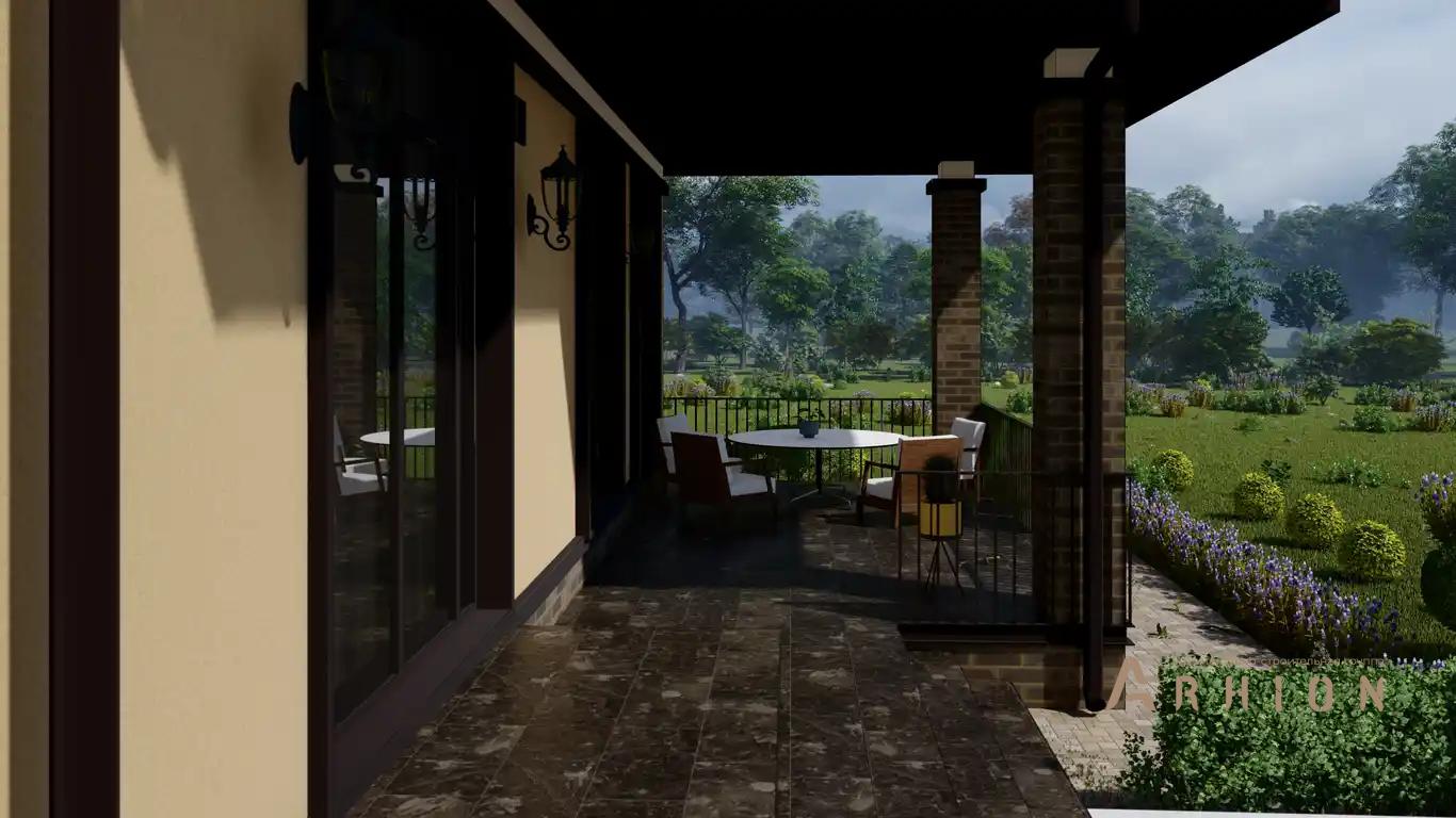 3. Проект двухэтажного дома в современном стиле с многоскатной кровлей, H-1031, площадью - 270 кв c сауной, терассой, гаражом, бассейном