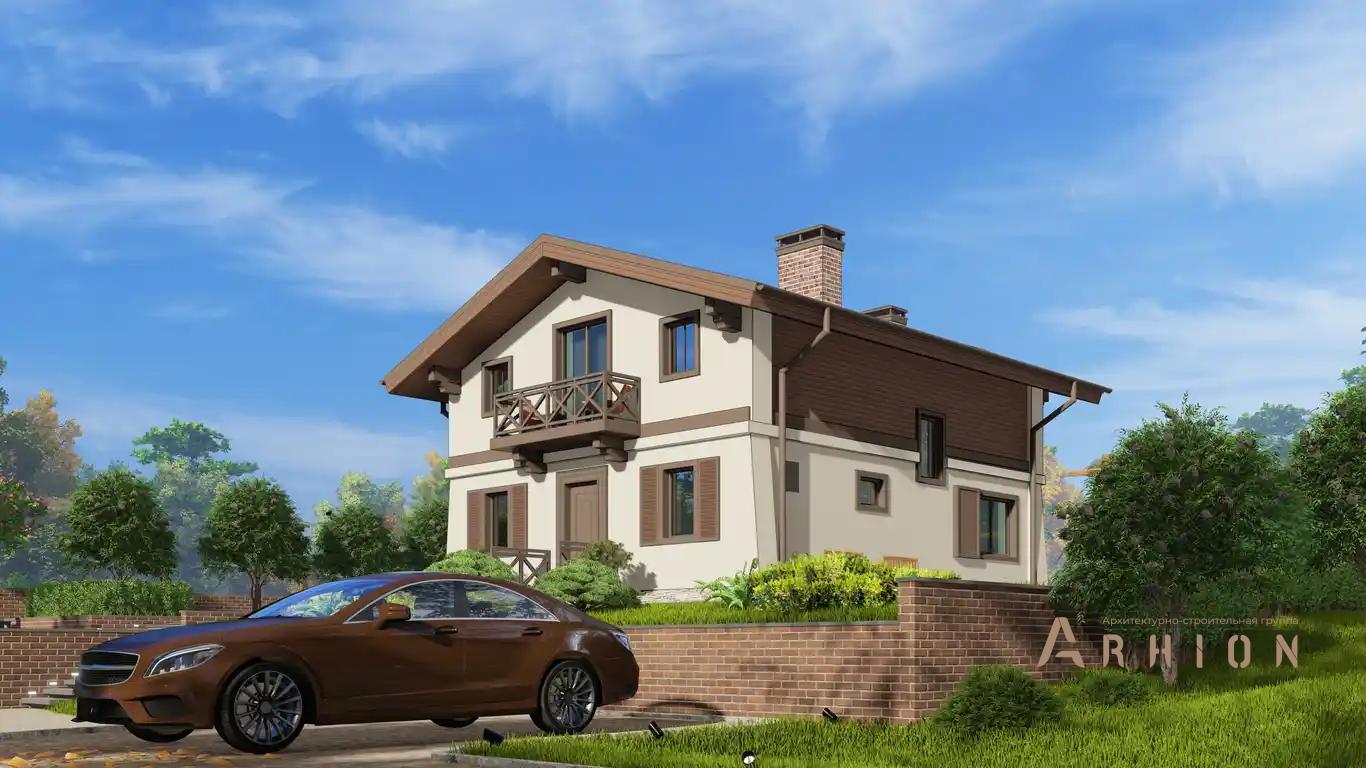 2. Проект одноэтажного дома в скандинавском стиле с двускатной кровлей, H-1032, площадью - 125 кв c мансардой, сауной, терассой, балконом